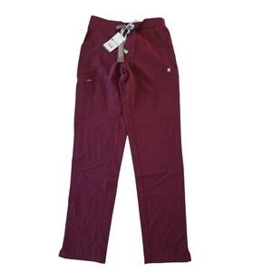 FIGS Women's Eco Yola Skinny XXS Burgundy Scrub Pants Workwear Medical